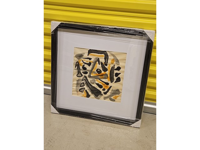 Compositie op papier, ernst vijlbrief, abstract inkt - afbeelding 1 van  4