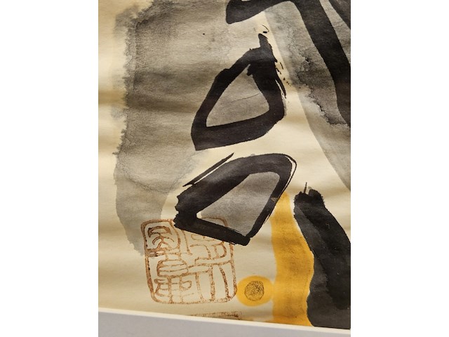 Compositie op papier, ernst vijlbrief, abstract inkt - afbeelding 2 van  4