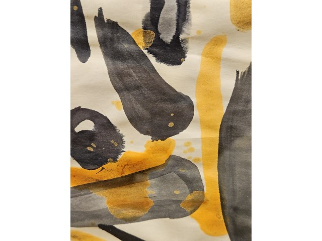 Compositie op papier, ernst vijlbrief, abstract inkt - afbeelding 3 van  4