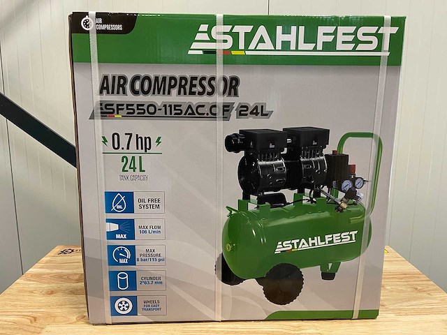 Compressor - 24 liter olievrij - stahlfest - afbeelding 3 van  4