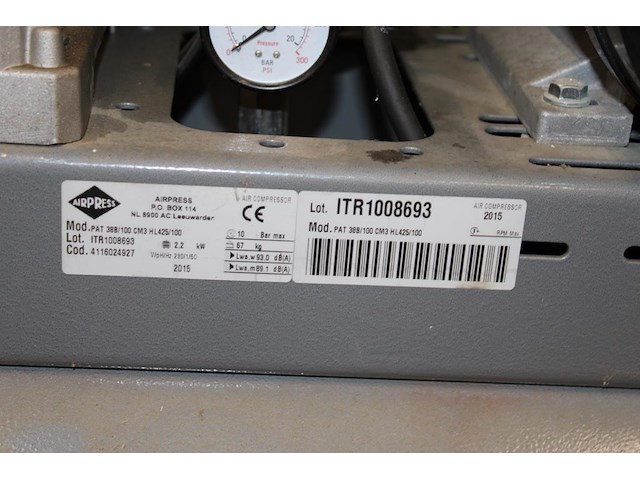 Compressor airpress hl- 425/100. bouwjaar 2015. - afbeelding 3 van  3