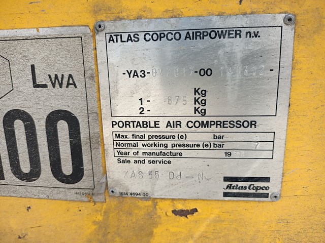 Compressor, atlas copco, xas55 - afbeelding 14 van  22