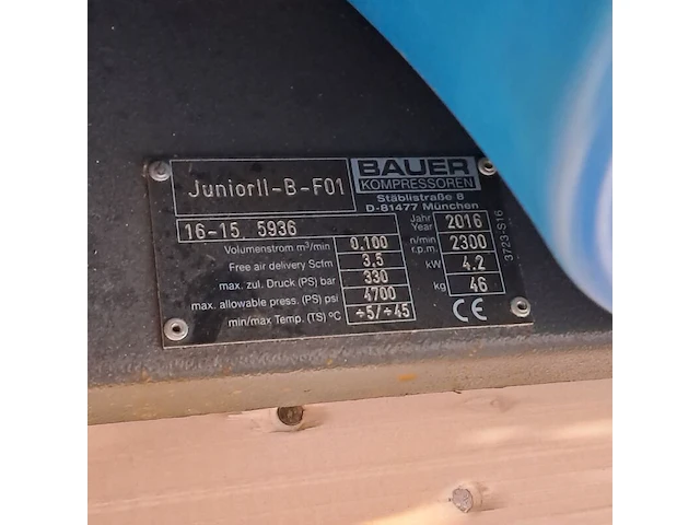 Compressor, bauer, junior ii-b-f01, 2016 - afbeelding 4 van  12