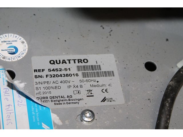 Compressor durr dental quattro 5452-51. bouwjaar 2015. gekeurd tot 5-2027. - afbeelding 3 van  3