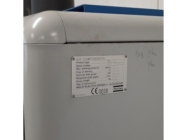 Compressor en buffervat, o.a atlas copco, o.a ga 18 - afbeelding 17 van  18