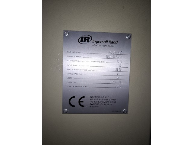 Compressor met luchtdroger, ingersoll rand, r 55n-a10, 2015 - afbeelding 10 van  12