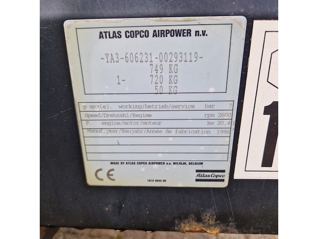 Compressor mobiel, atlas-copco, xas46, 1998 - afbeelding 24 van  39