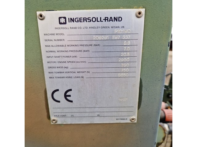 Compressor mobiel, ingersoll-rand, p101wd, 1997 - afbeelding 2 van  58