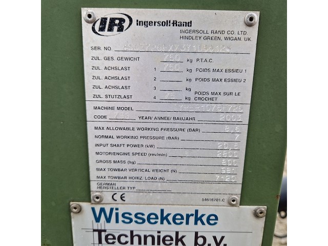 Compressor mobiel, ingersoll-rand, typer1075f726, 2003 - afbeelding 45 van  51