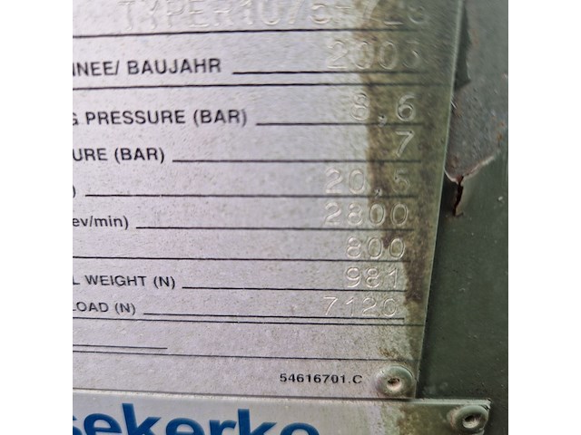 Compressor mobiel, ingersoll-rand, typer1075f726, 2003 - afbeelding 3 van  31