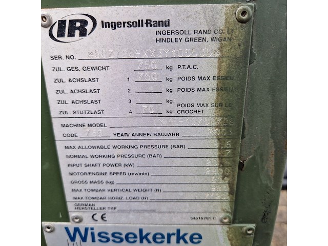 Compressor mobiel, ingersoll-rand, typer1075f726, 2003 - afbeelding 30 van  31