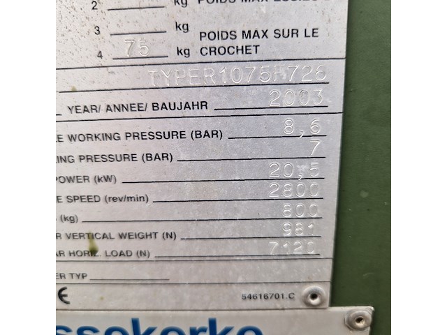 Compressor mobiel, ingersoll-rand, typer1075f726, 2003 - afbeelding 2 van  48