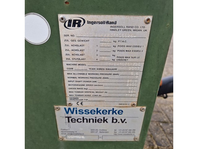 Compressor mobiel, ingersoll-rand, typer1075f726, 2003 - afbeelding 9 van  23