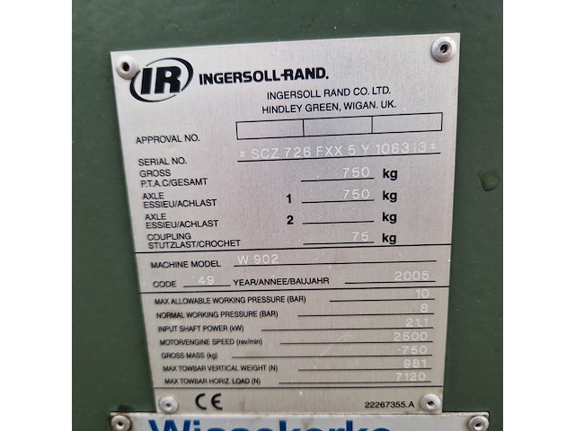 Compressor mobiel, ingersoll-rand, w902, 2005 - afbeelding 25 van  36