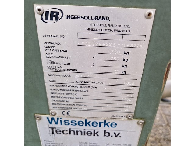 Compressor mobiel, ingersoll-rand, w902, 2005 - afbeelding 8 van  39