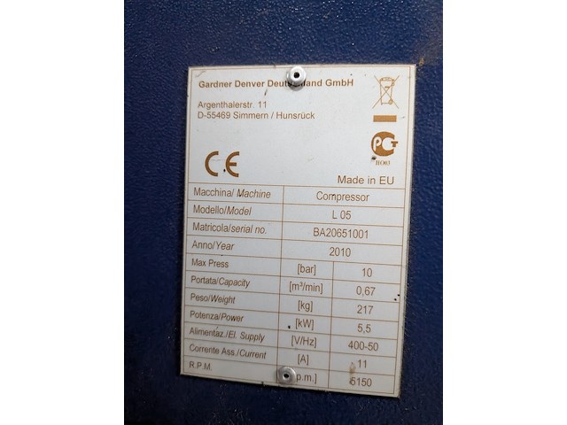 Compressor opstelling compair - afbeelding 3 van  11