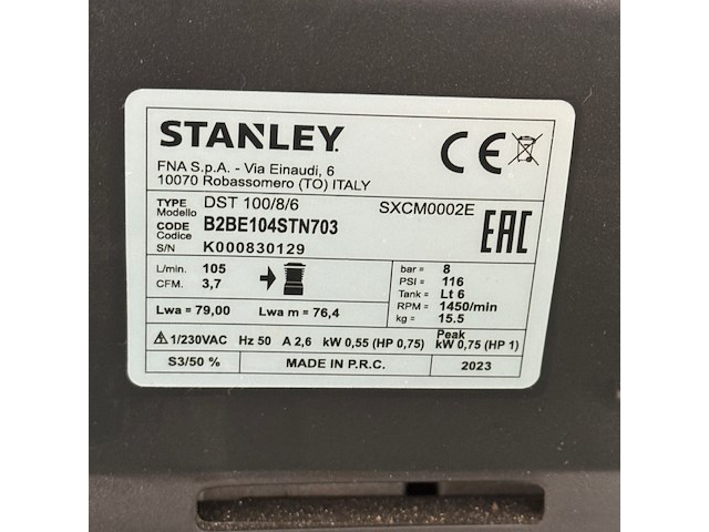 Compressor, stanley, dst 100/8/6, silent - afbeelding 3 van  5