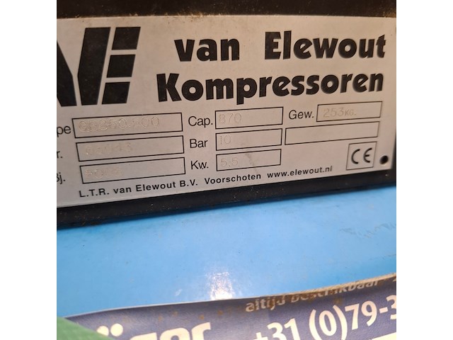 Compressor, van elewout kompressoren, gb850.500, 2005 - afbeelding 3 van  10