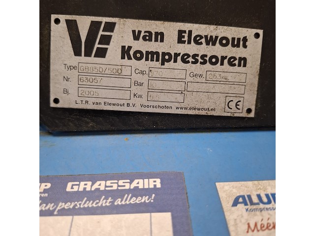 Compressor, van elewout kompressoren, gb850.500, 2005 - afbeelding 2 van  7