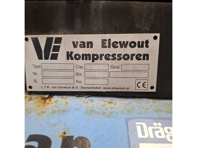 Compressor, van elewout kompressoren, gb850.500, 2005 - afbeelding 2 van  8