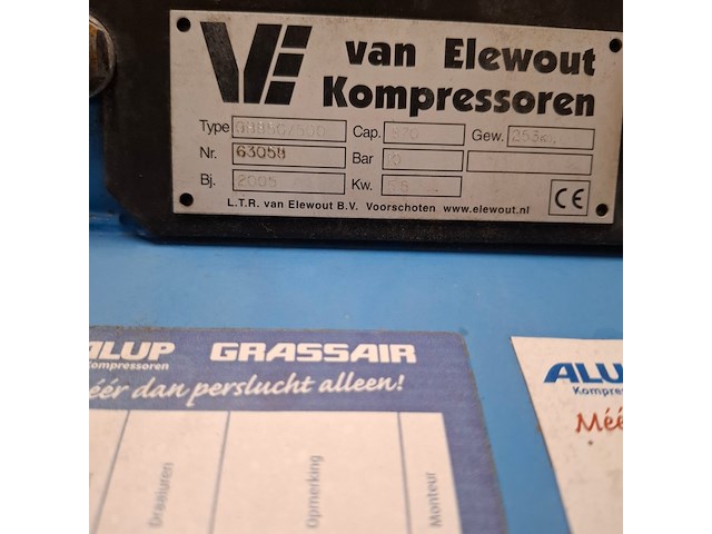 Compressor, van elewout kompressoren, gb850.500, 2005 - afbeelding 2 van  8