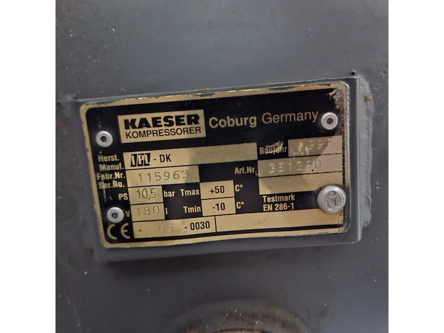 Compressor v.v. luchtdroger kaeser, sx6ta5-180, bouwjaar 1995 - afbeelding 3 van  12