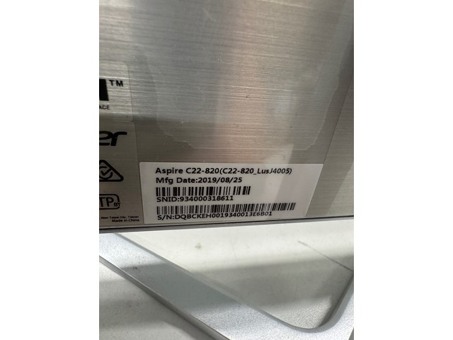 Computer, acer, aspire c22-820, all-in-one - afbeelding 3 van  4
