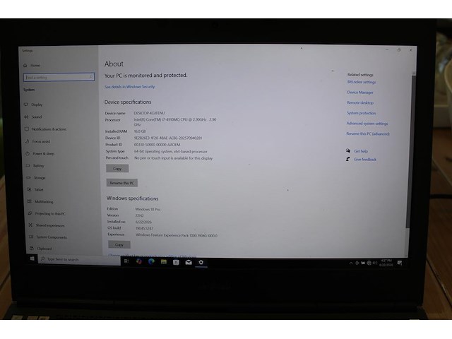 Computer dell precision m4800 met intel core i7, 16 gb ram, 256 gb ssd. met oplader - afbeelding 3 van  3