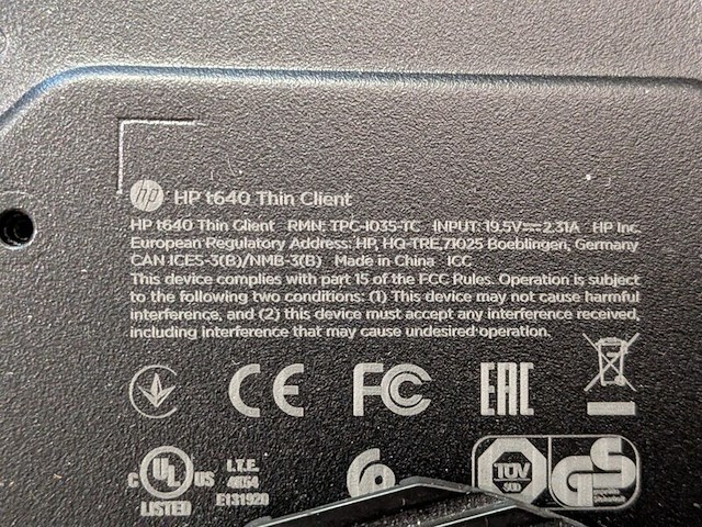 Computer hp, t640 thin client - afbeelding 4 van  5