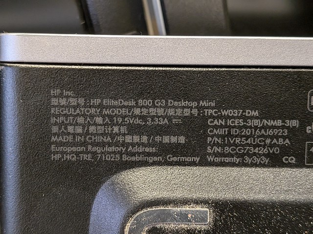 Computer met 2x full hd beeldscherm hp, elitedesk 800 g3 desktop mini - afbeelding 12 van  17