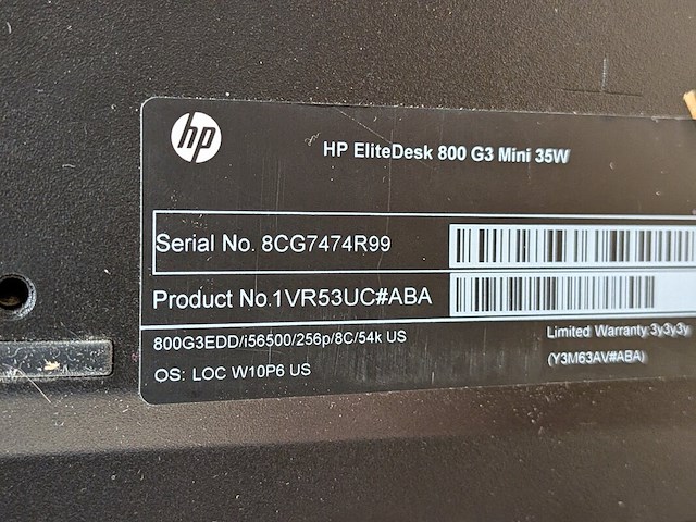 Computer met 2x full hd beeldscherm hp, elitedesk 800 g3 mini - afbeelding 5 van  9