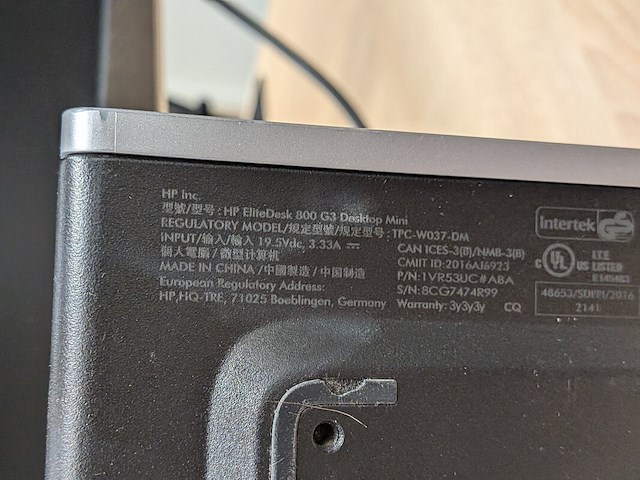 Computer met 2x full hd beeldscherm hp, elitedesk 800 g3 mini - afbeelding 6 van  9