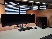 Computer met 2x monitor, hp, prodesk 400 g3 mt business pc, core i5