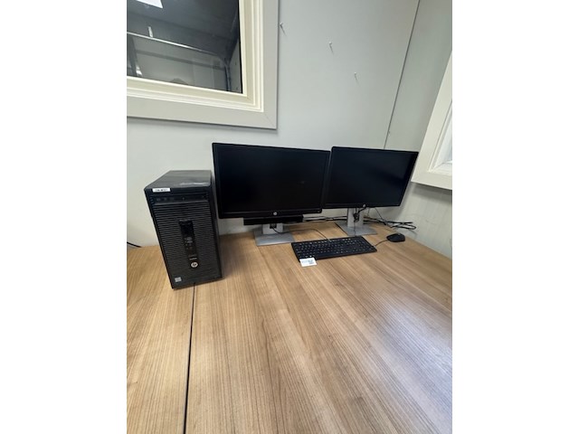 Computer met 2x monitor, hp prodesk 400 g3 - afbeelding 1 van  5