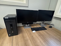 Computer met 2x monitor, hp prodesk 400 g3 - afbeelding 1 van  5