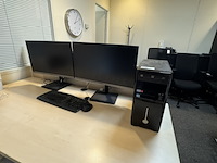 Computer met 2x monitor samsung, bouwjaar i5 processor , met 2x monitor arm - afbeelding 1 van  4