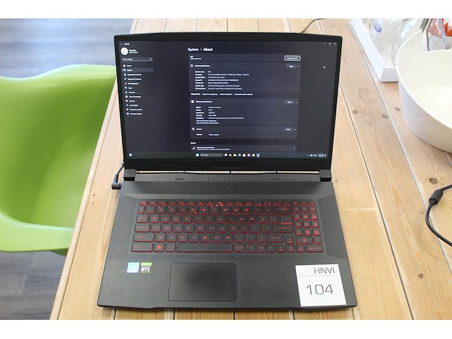 Computer msi katana gf76 11ue, intel core i7, 16 gb ram . met oplader. - afbeelding 1 van  3