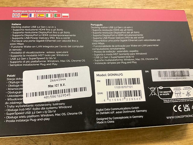 Conceptronic donn docking station - afbeelding 2 van  3