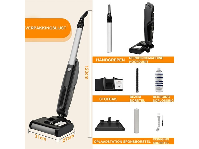 Concifa draadloze nat en droog stofzuiger met led-scherm - afbeelding 2 van  5