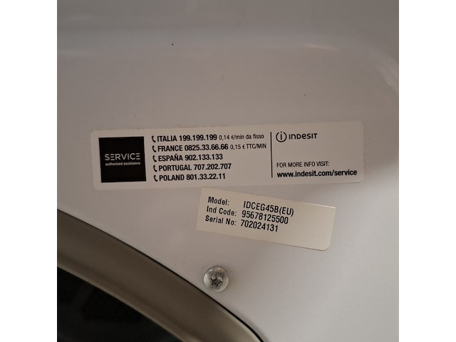 Condens droger, indesit, idce545 - 8.0 kg, wit - afbeelding 9 van  9