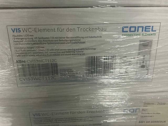 Conel 1120mm inbouwreservoir (2x) - afbeelding 4 van  5