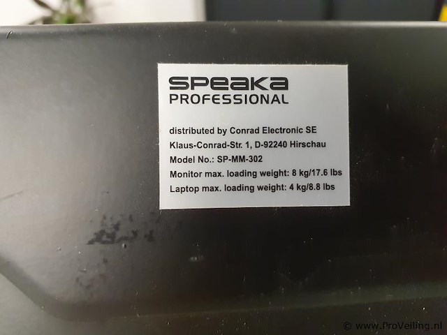 Conrad speaka professional monitorarm met laptophouder sp-mm-302 sp-9400960 - afbeelding 2 van  5