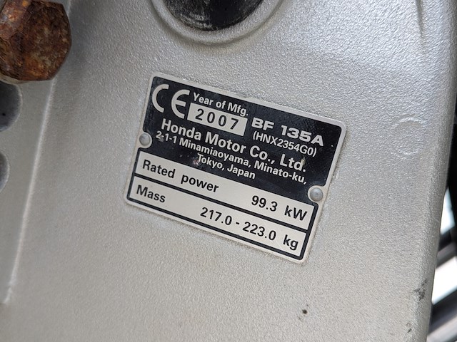 Consoleboot, twister, 600 pro, 2007, met buitenboordmotor, honda bf135a op boottrailer, pega zb2000/600 - afbeelding 20 van  45