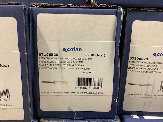 Constructiestaal klinknagels 6,5x20mm (3200x) - afbeelding 2 van  3