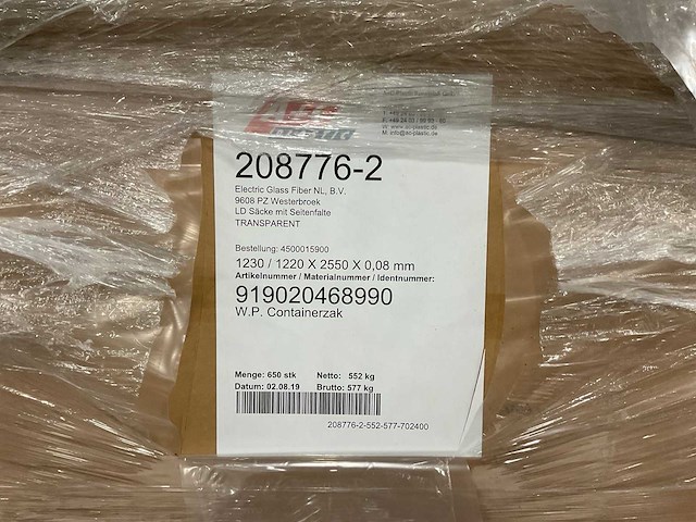 Container zakken 1220x2550x0,08mm (600x) - afbeelding 6 van  6