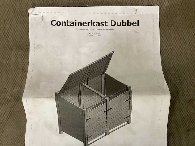 Containerkast dubbel 129x152x91 cm - afbeelding 3 van  4