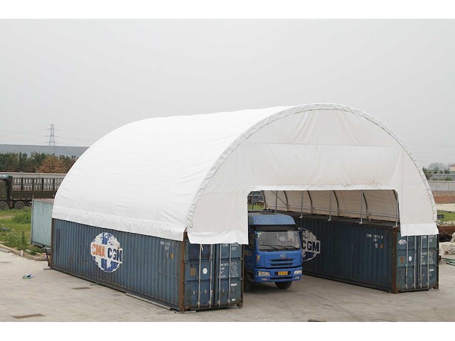 Containeroverkapping / opslagshelter 12x18x4,5 meter / c604015s - afbeelding 2 van  4