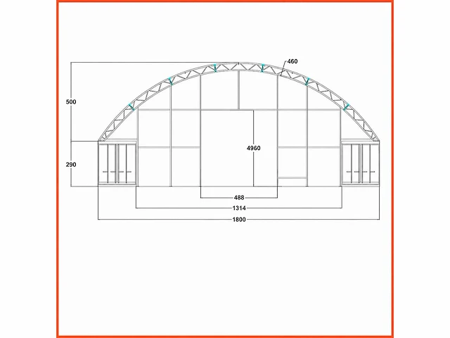 Containeroverkapping / opslagshelter 18x24x4,5 meter / c608015s - afbeelding 4 van  4