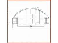 Containeroverkapping / opslagshelter 18x24x4,5 meter / c608015s - afbeelding 4 van  4