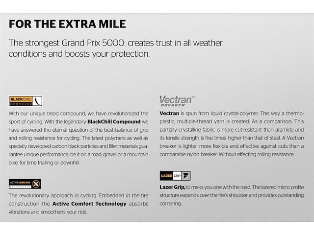 Continental grand prix 5000 allseason tr racefiets band 28mm zwart - afbeelding 3 van  6